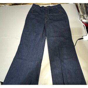 Wilkins Fancy Props 16 32 27 Dark Wash Boot Cut Wide Denim Blue Jeans Vintage
